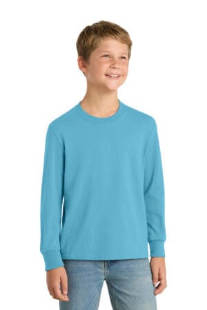 Port & Co  Youth Long Sleeve Core Cotton Tee. PC54YLS
