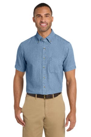 Port & Co  Short Sleeve Value Denim Shirt. SP11