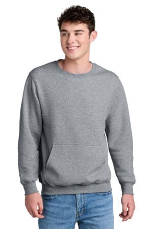 Port & Co  Core Fleece Crewneck Pocket Sweatshirt PC78PKT
